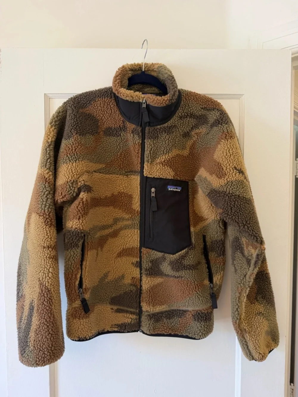 Patagonia Camo Fleece Jacket - Brown & Green (S) - Picture 1 of 2